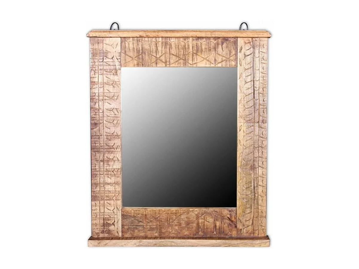 Meuble de salle de bain 2 pièces manguier massif clair Sempra