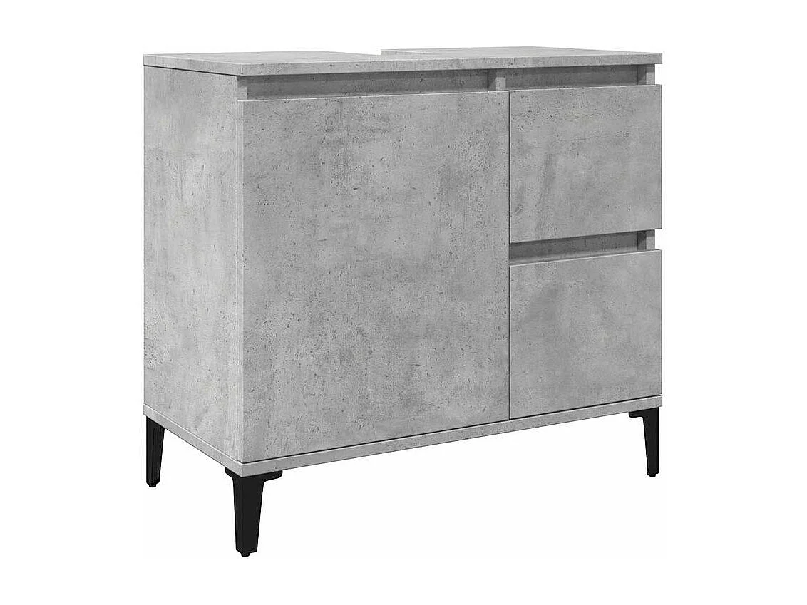 Ensemble de meubles de salle de bain 3 pcs gris béton