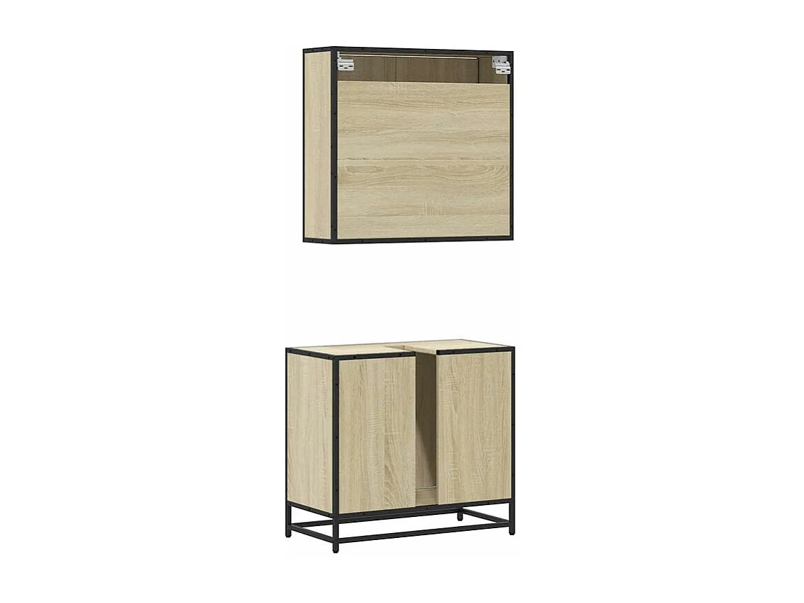Ensemble de meubles de salle de bain 2 pcs chêne sonoma