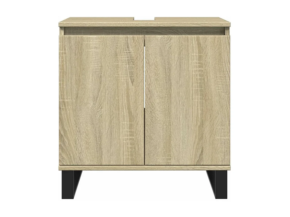 Ensemble de meubles de salle de bain 3 pcs chêne sonoma