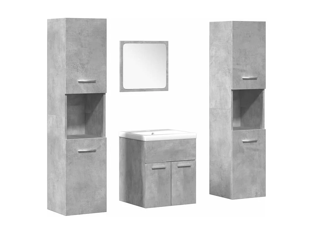 Ensemble de meubles de salle de bain 5 pcs gris béton
