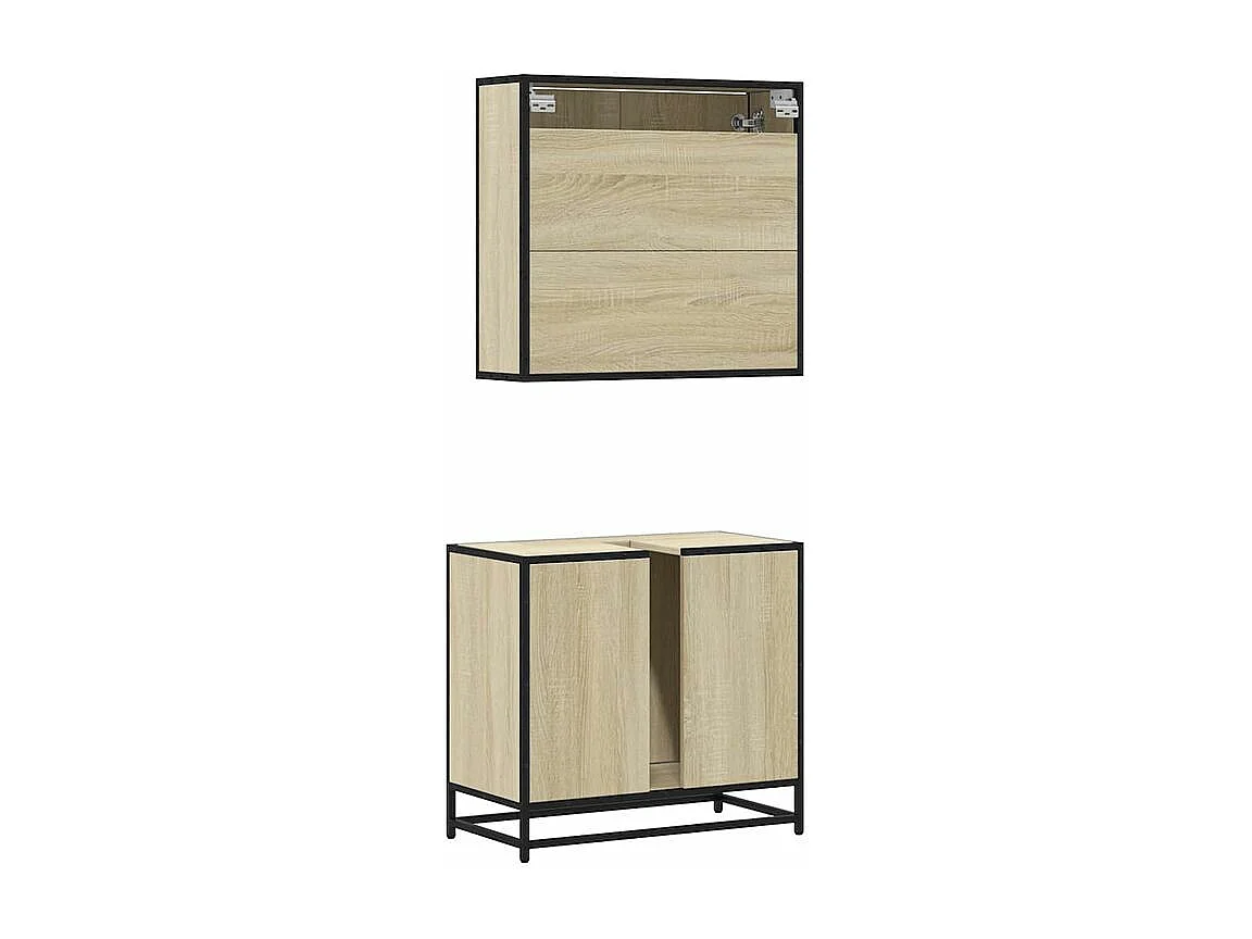 Ensemble de meubles de salle de bain 2 pcs chêne sonoma