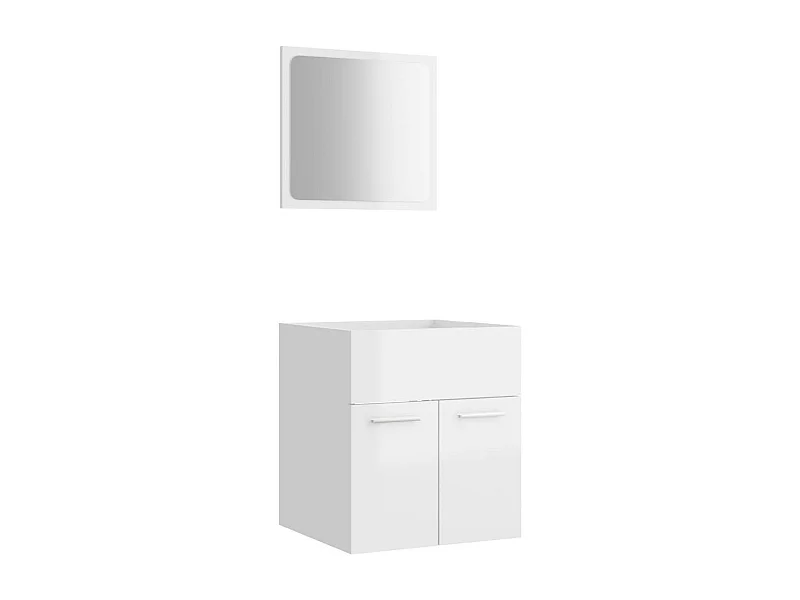 Ensemble de meubles de bain 2 pcs Blanc brillant 13