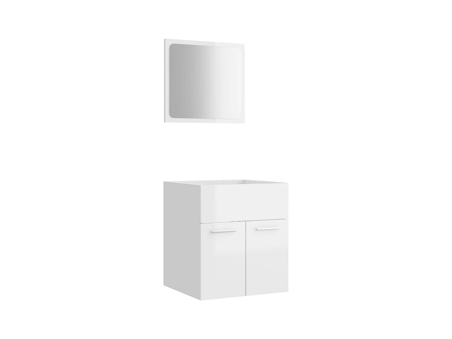 Ensemble de meubles de bain 2 pcs Blanc brillant 13