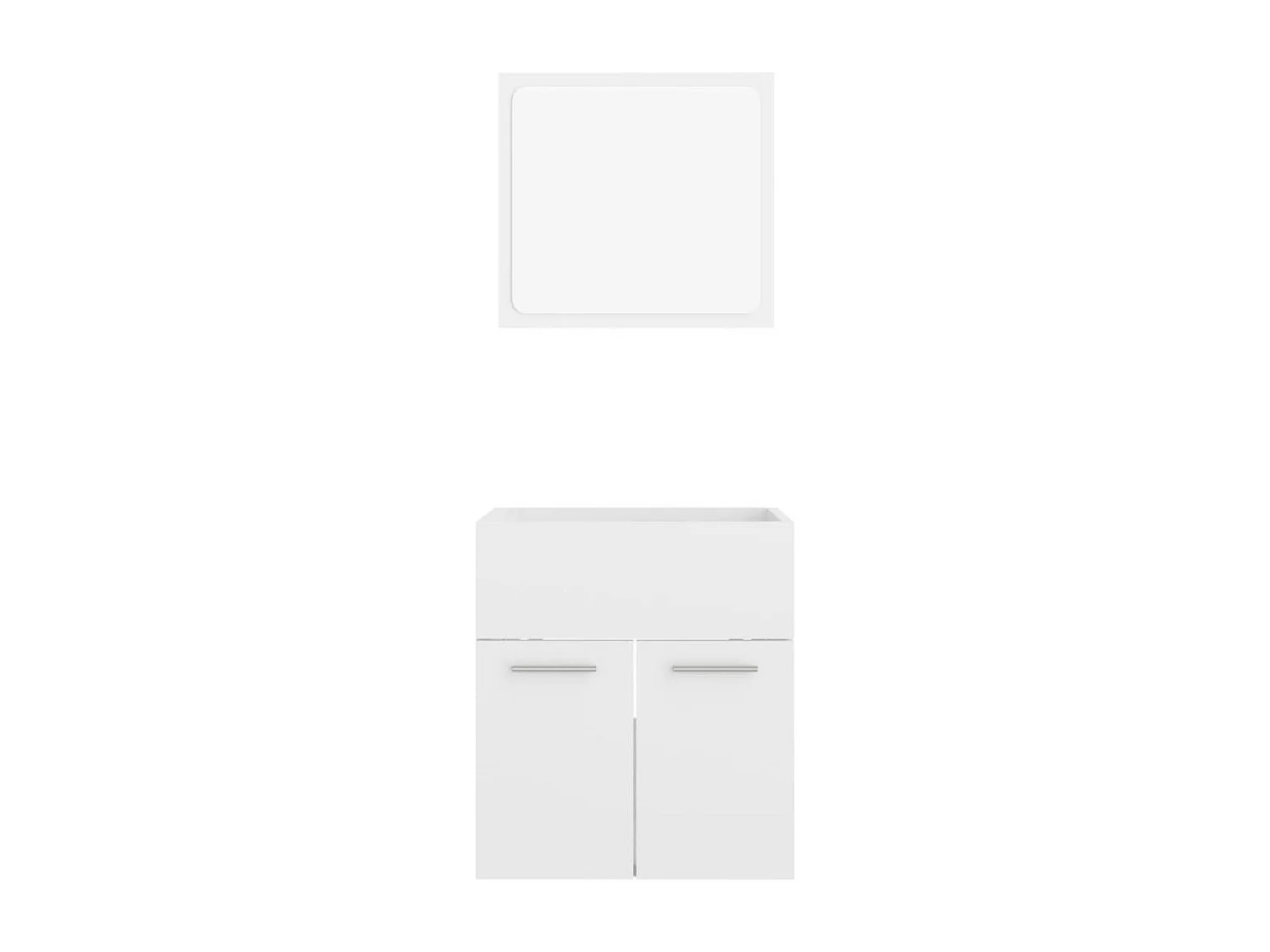 Ensemble de meubles de bain 2 pcs Blanc brillant 13