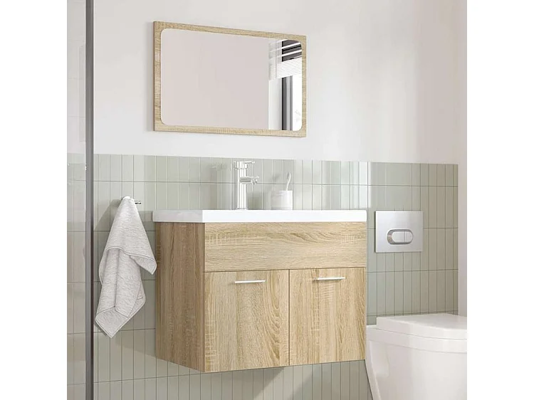 Ensemble de meubles de salle de bain 3 pcs chêne sonoma