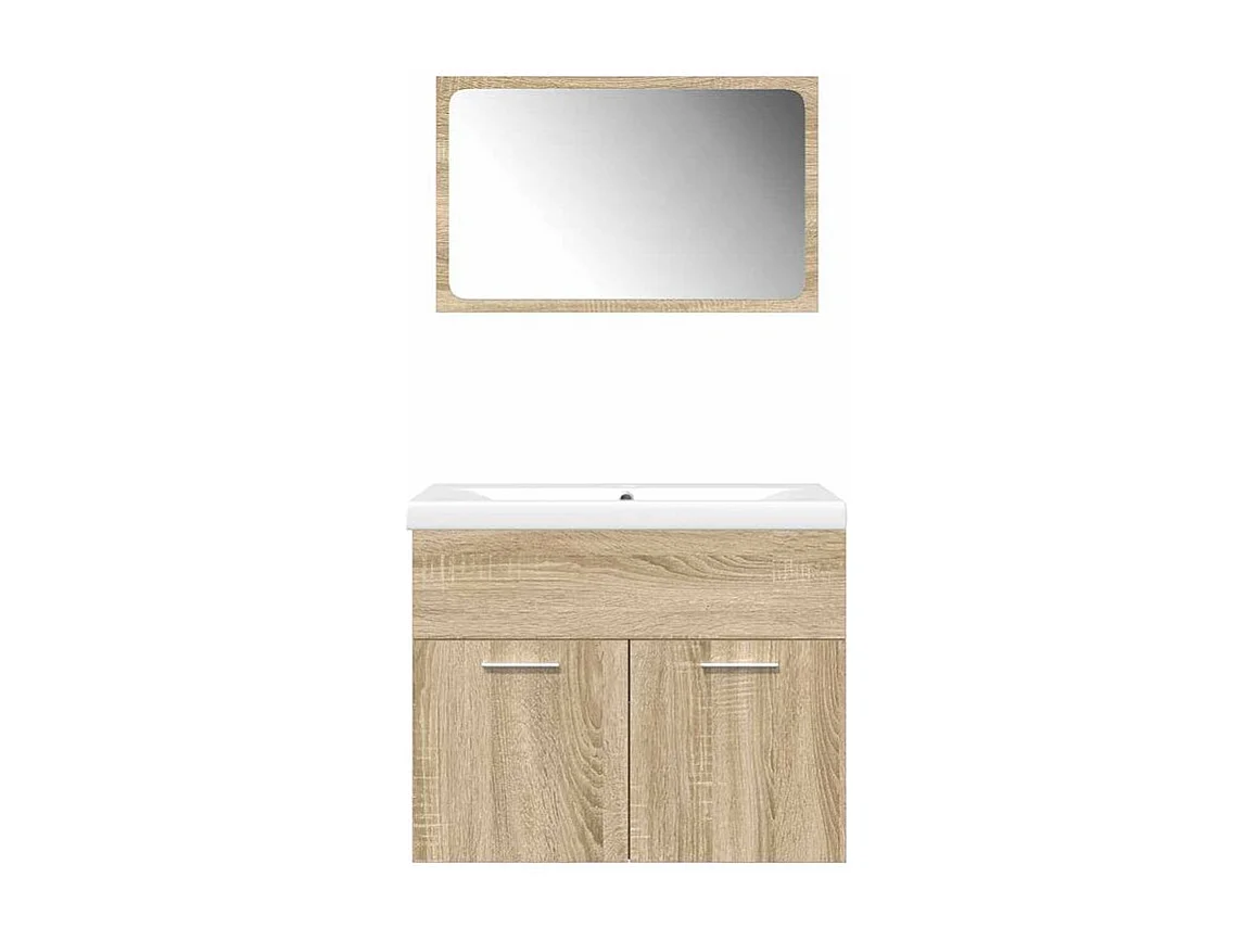 Ensemble de meubles de salle de bain 3 pcs chêne sonoma