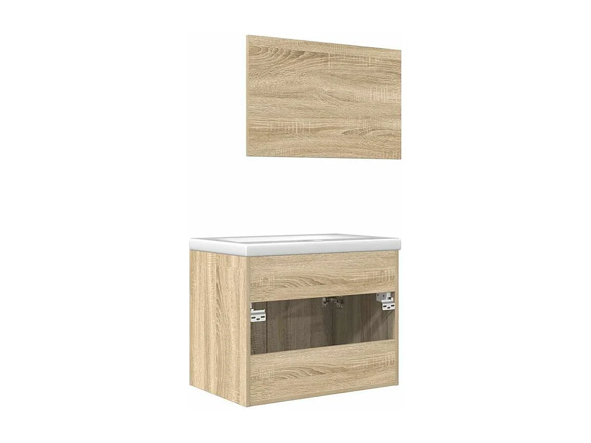 Ensemble de meubles de salle de bain 3 pcs chêne sonoma