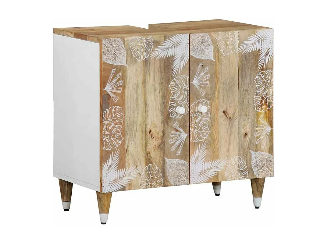 Armoire lavabo de salle de bain bois massif de manguier