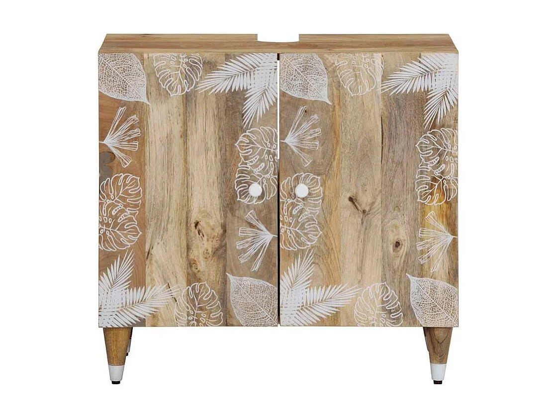 Armoire lavabo de salle de bain bois massif de manguier