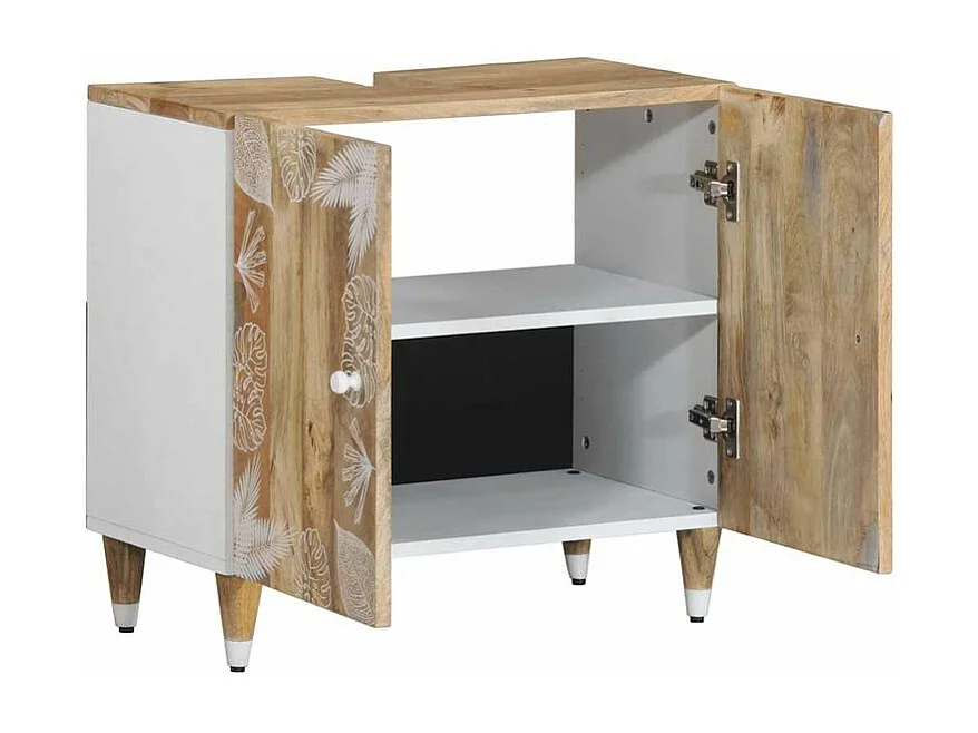 Armoire lavabo de salle de bain bois massif de manguier