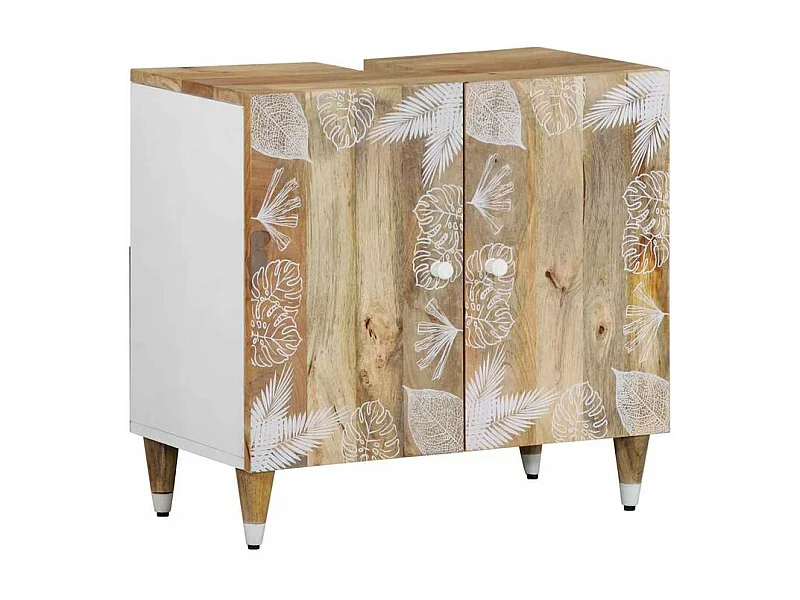 Armoire lavabo de salle de bain bois massif de manguier