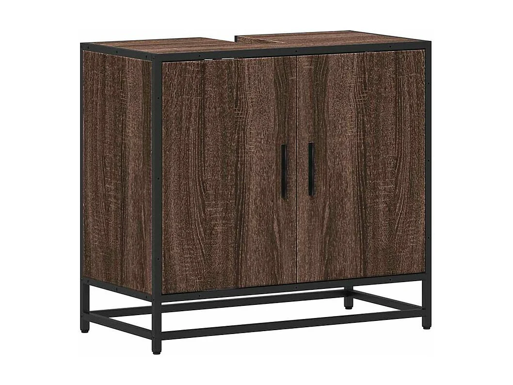 Armoire de lavabo de salle de bain chêne marron 65x33x60