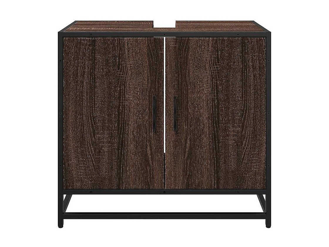 Armoire de lavabo de salle de bain chêne marron 65x33x60