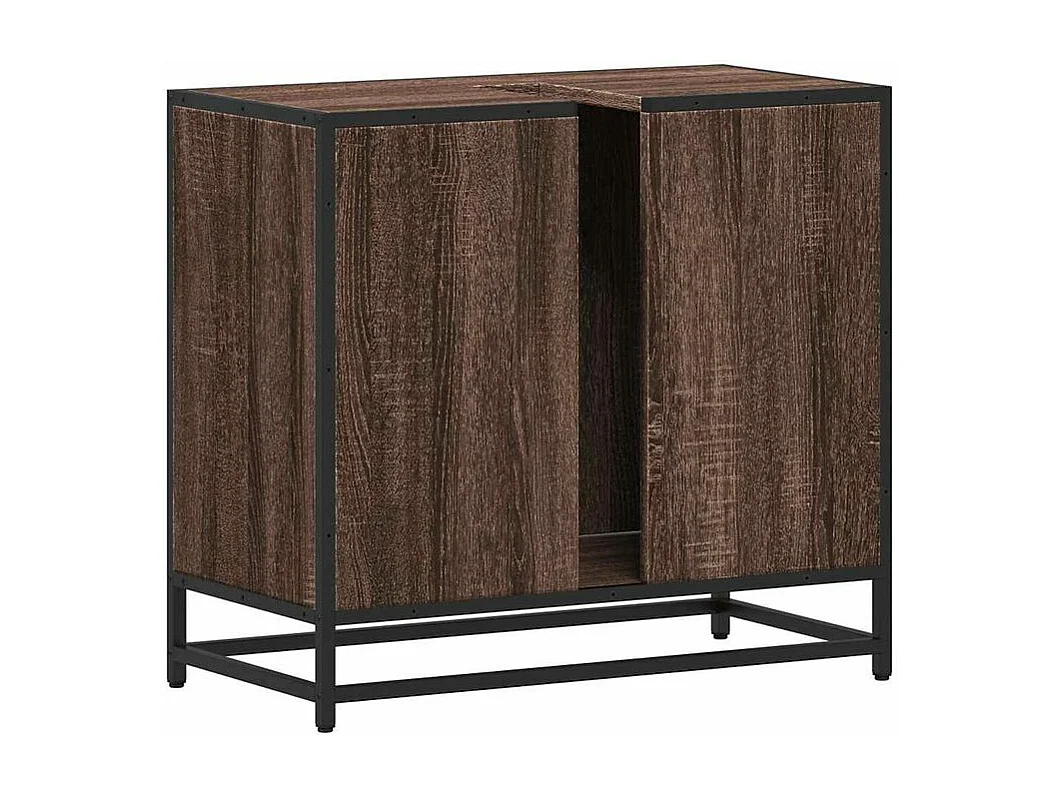Armoire de lavabo de salle de bain chêne marron 65x33x60