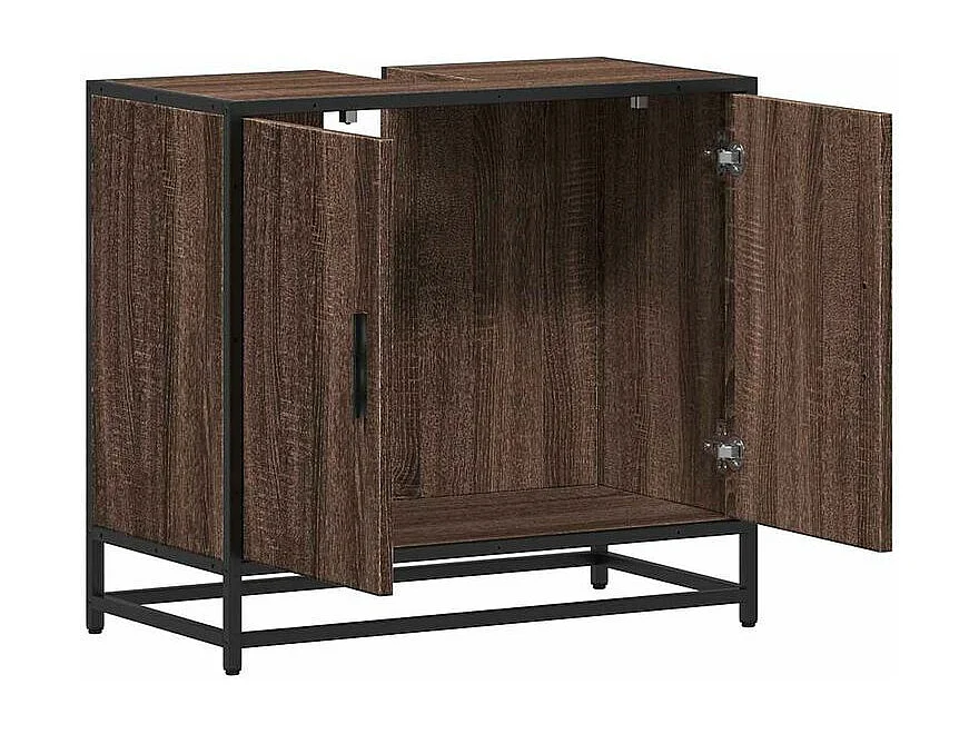 Armoire de lavabo de salle de bain chêne marron 65x33x60