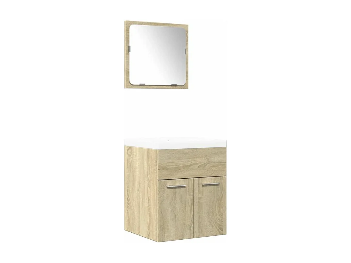 Ensemble de meubles de salle de bain 3 pcs chêne sonoma