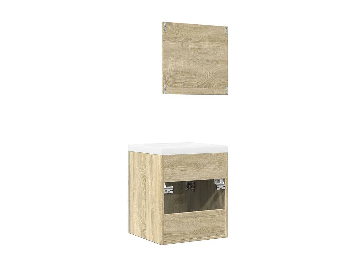 Ensemble de meubles de salle de bain 3 pcs chêne sonoma