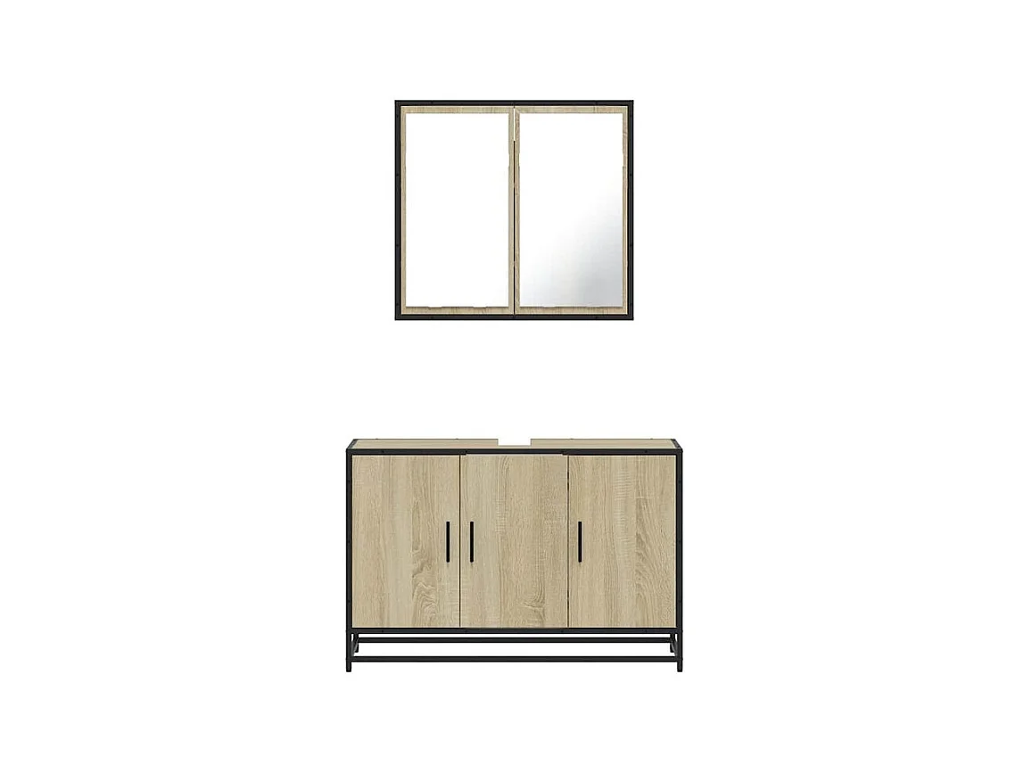 Ensemble de meubles de salle de bain 2 pcs chêne sonoma