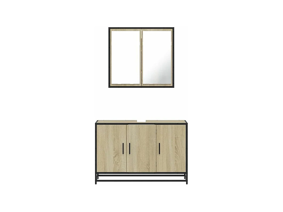Ensemble de meubles de salle de bain 2 pcs chêne sonoma