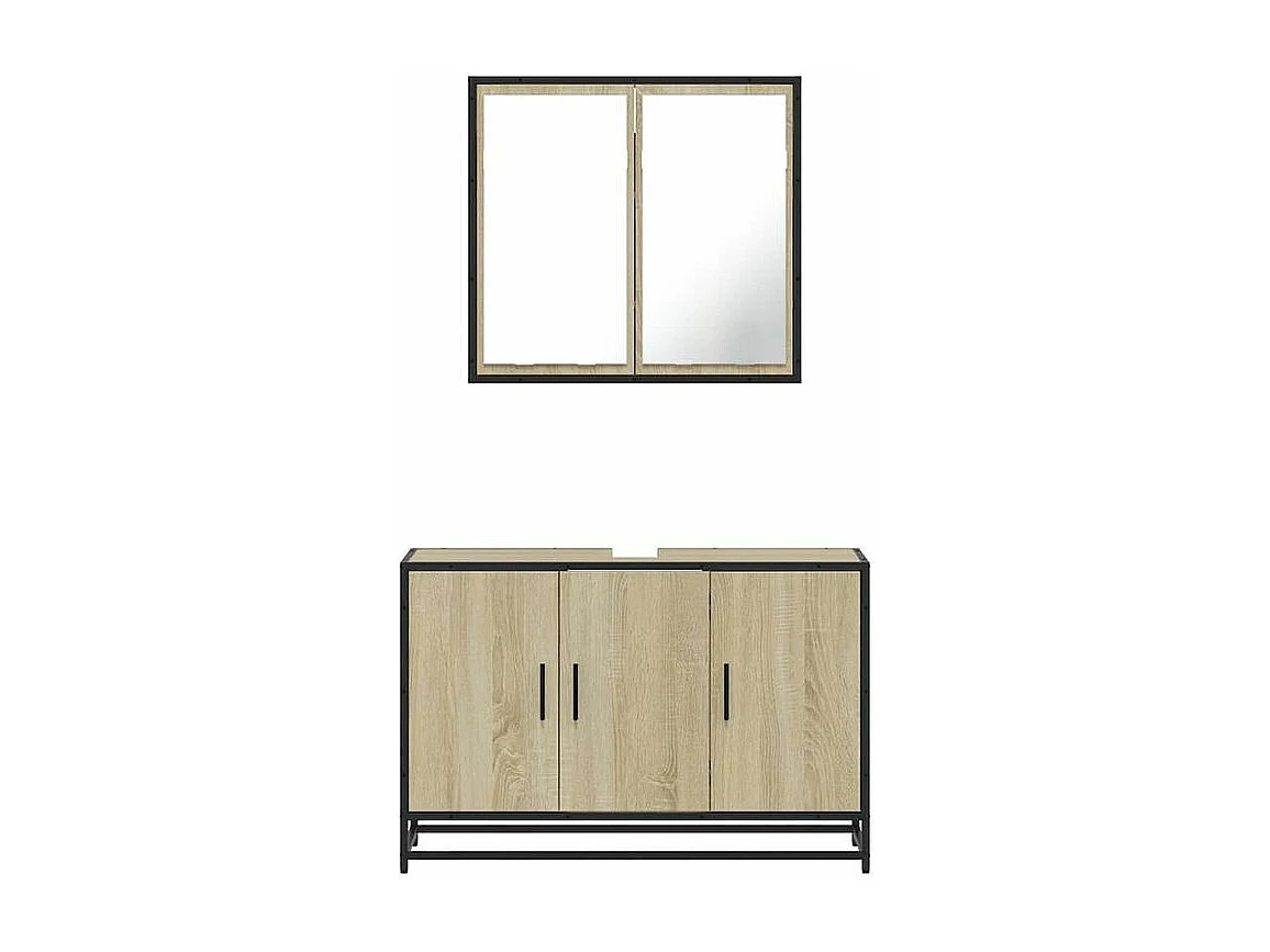 Ensemble de meubles de salle de bain 2 pcs chêne sonoma