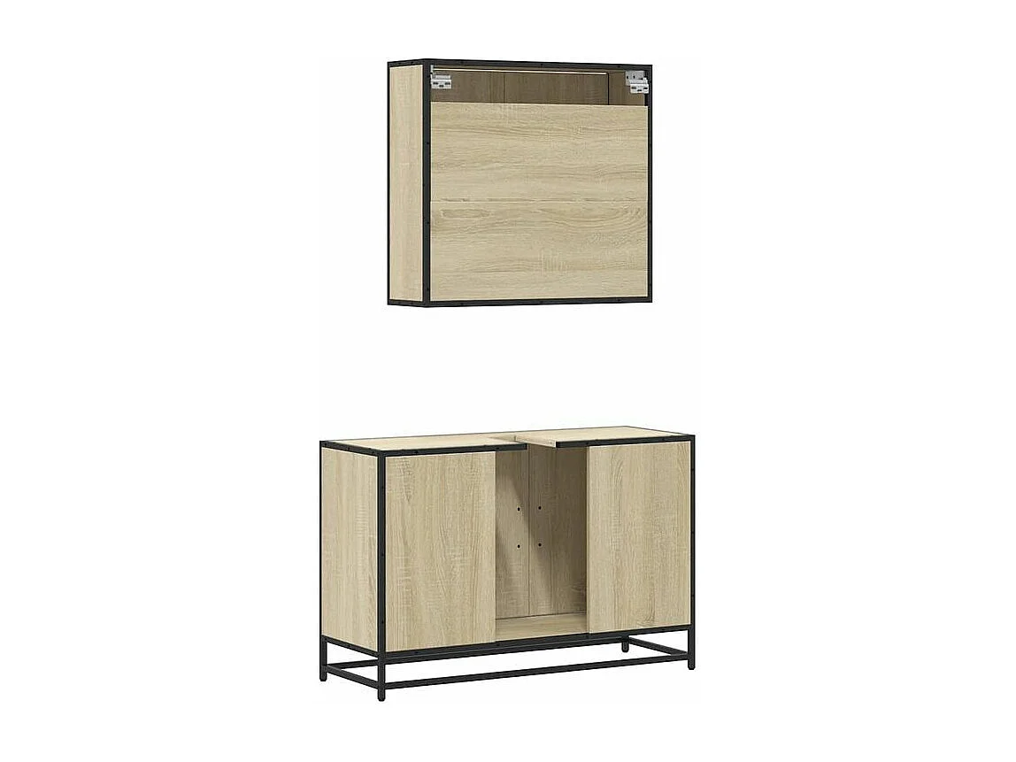 Ensemble de meubles de salle de bain 2 pcs chêne sonoma