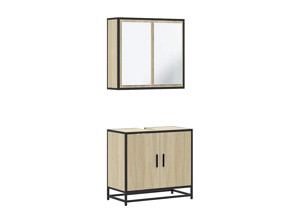 Ensemble de meubles de salle de bain 2 pcs chêne sonoma