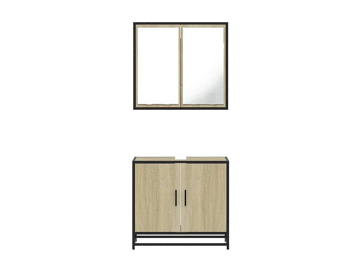Ensemble de meubles de salle de bain 2 pcs chêne sonoma