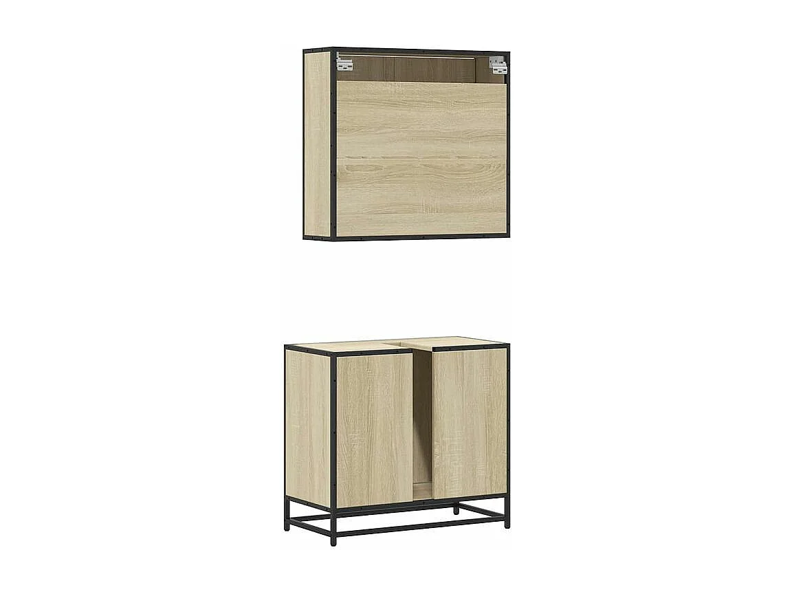 Ensemble de meubles de salle de bain 2 pcs chêne sonoma