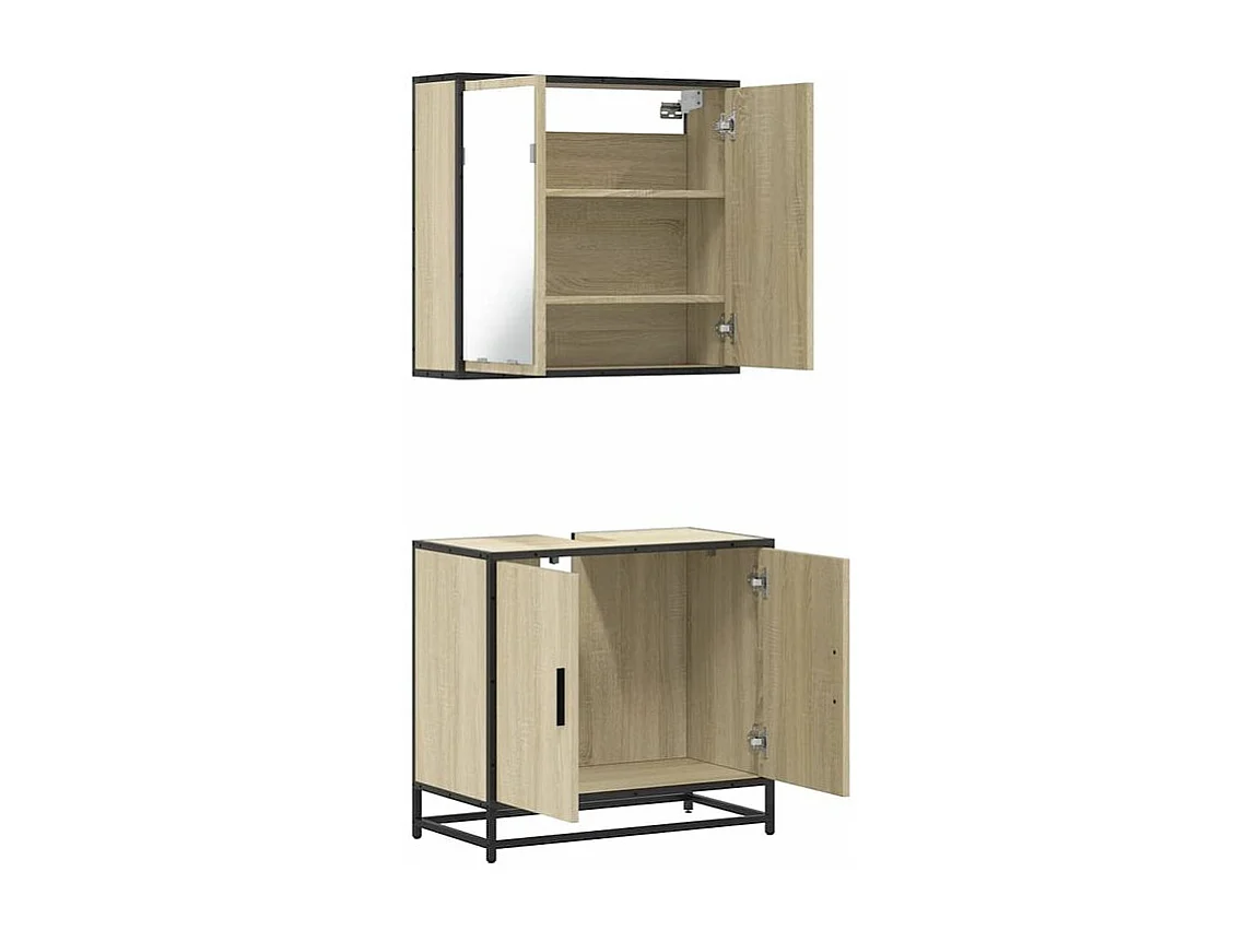 Ensemble de meubles de salle de bain 2 pcs chêne sonoma