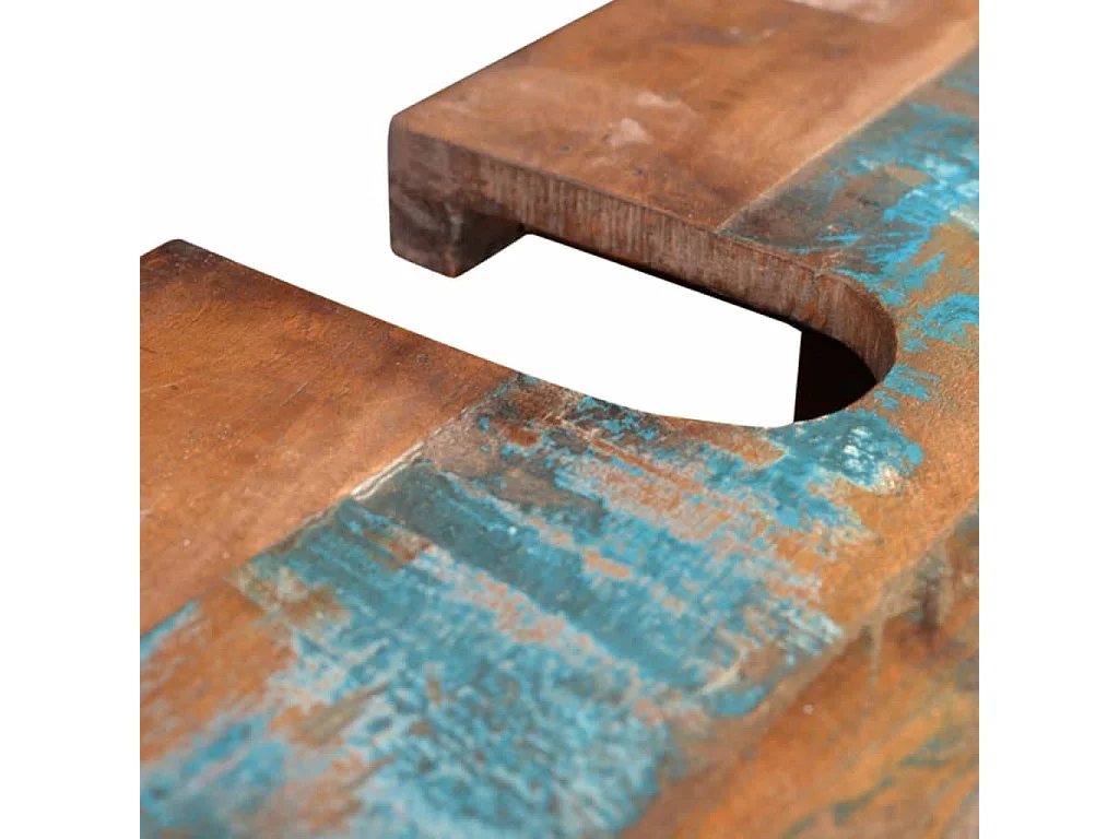 Ensemble meuble sous vasque et miroir en bois massif recyclé