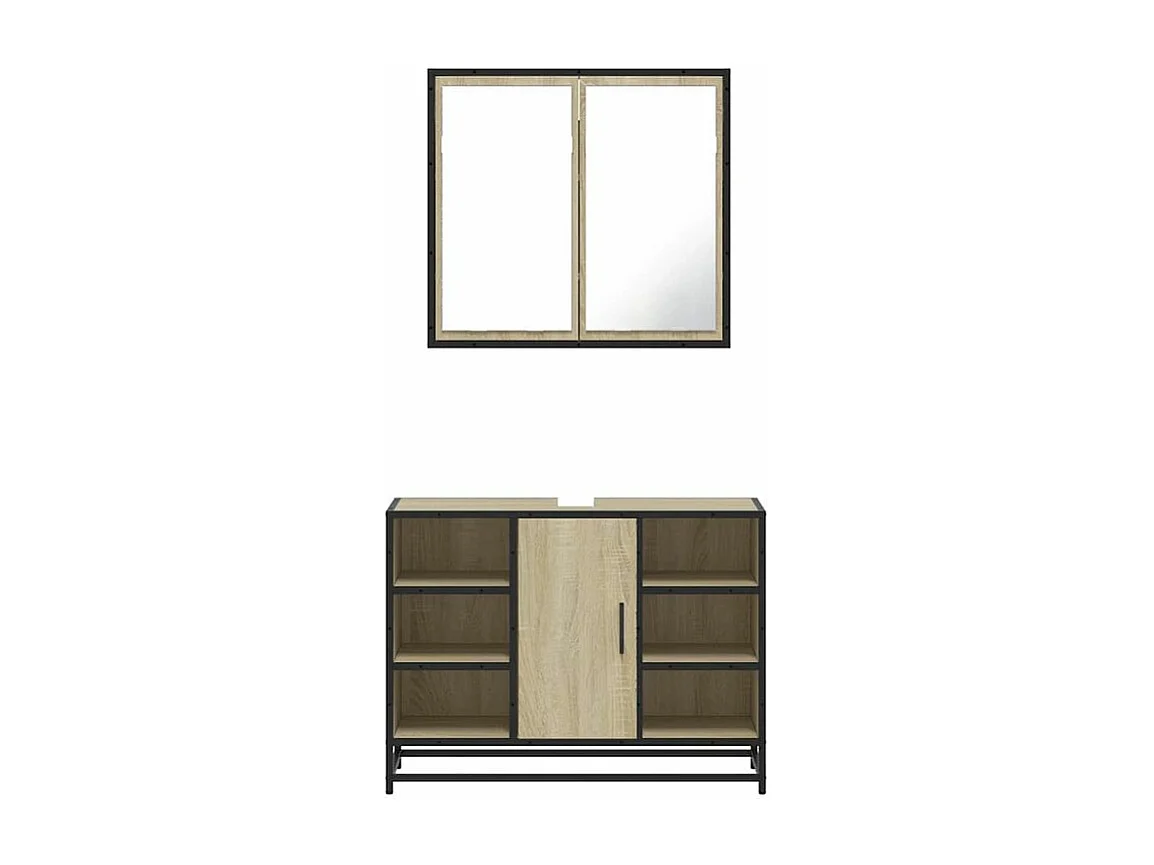 Ensemble de meubles de salle de bain 2 pcs chêne sonoma