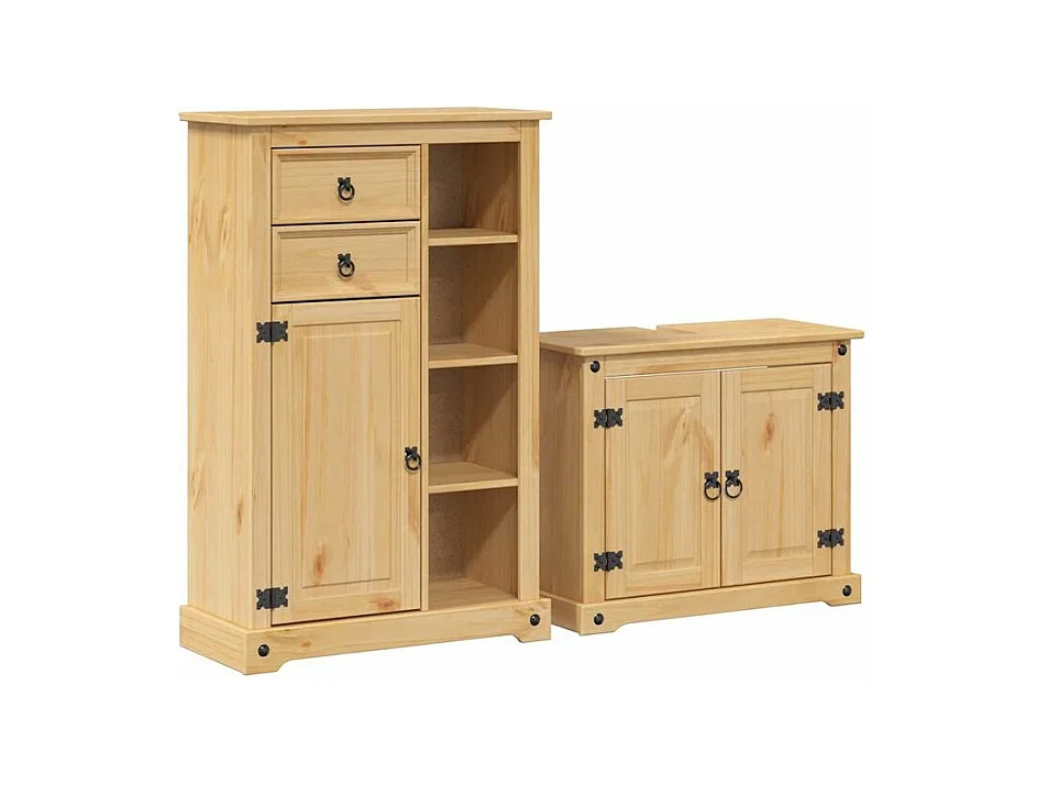 Ensemble de meubles salle de bain 2 pcs Corona bois pin massif