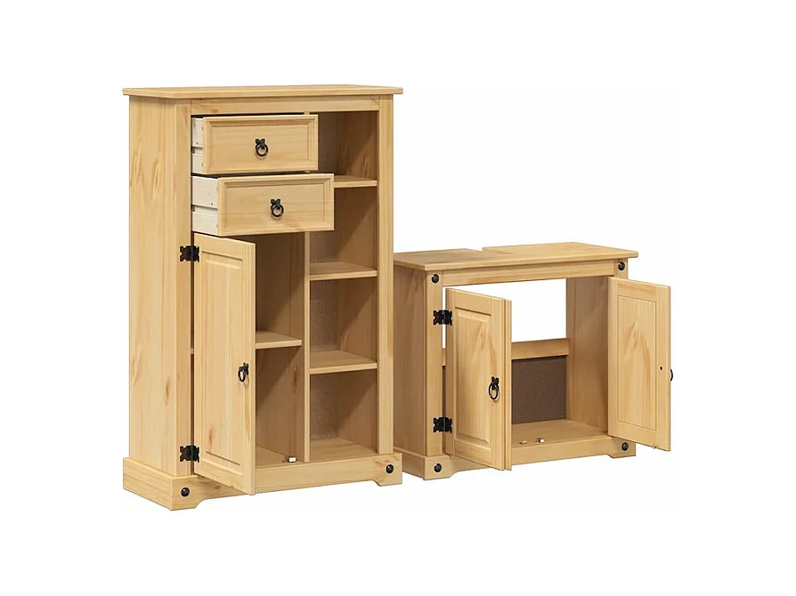 Ensemble de meubles salle de bain 2 pcs Corona bois pin massif