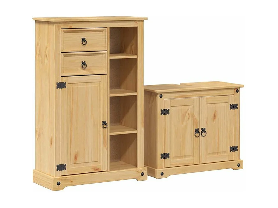 Ensemble de meubles salle de bain 2 pcs Corona bois pin massif