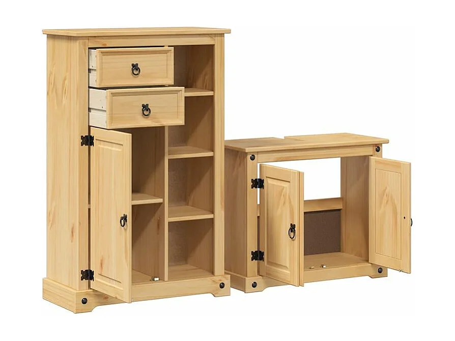 Ensemble de meubles salle de bain 2 pcs Corona bois pin massif