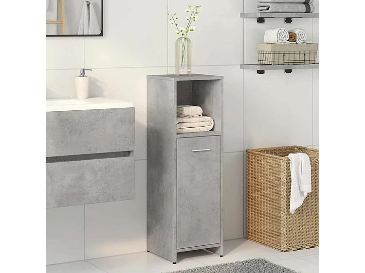 Armoire de salle de bain Gris béton 30x30x95
