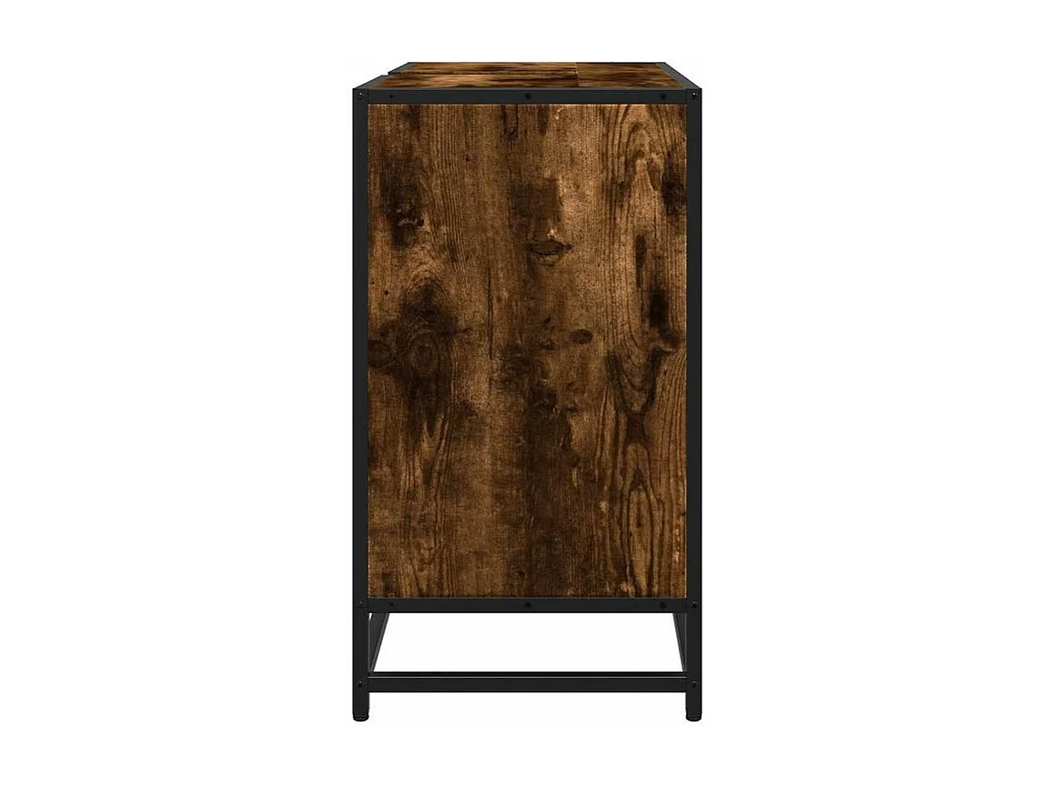 Armoire de lavabo de salle de bain chêne fumé 65x33x60