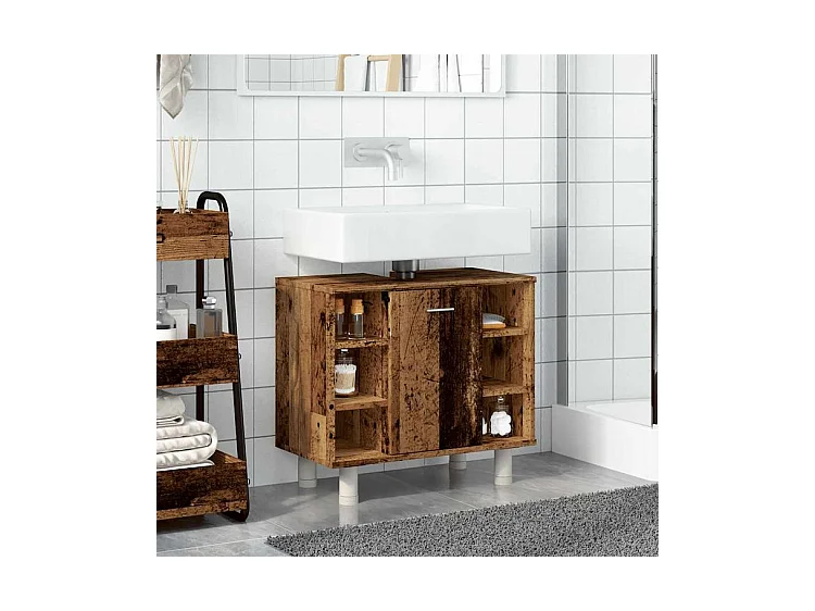 Armoire de salle de bain vieux bois 60x32x53,5