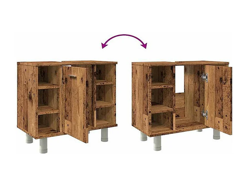 Armoire de salle de bain vieux bois 60x32x53,5