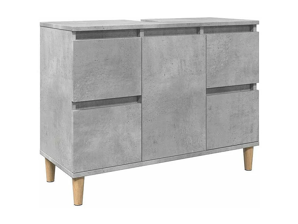 Ensemble de meubles de salle de bain 3 pcs gris béton