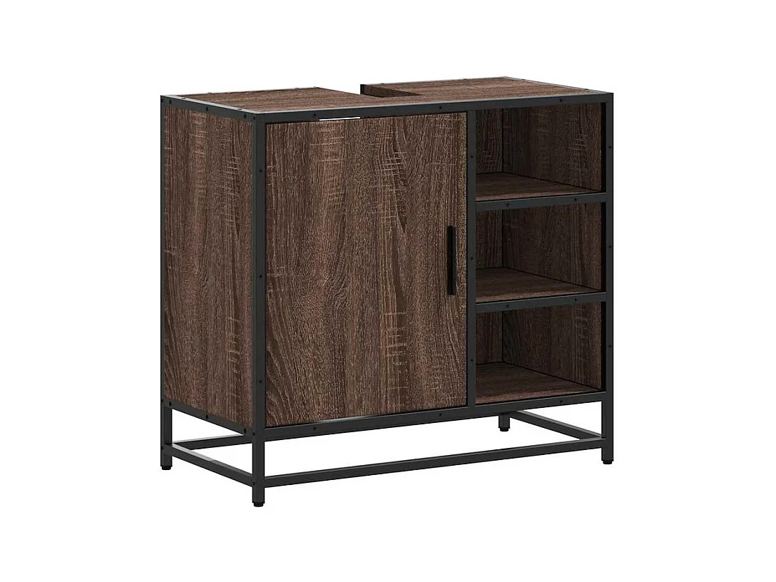 Armoire de lavabo de salle de bain chêne marron 65x33x60