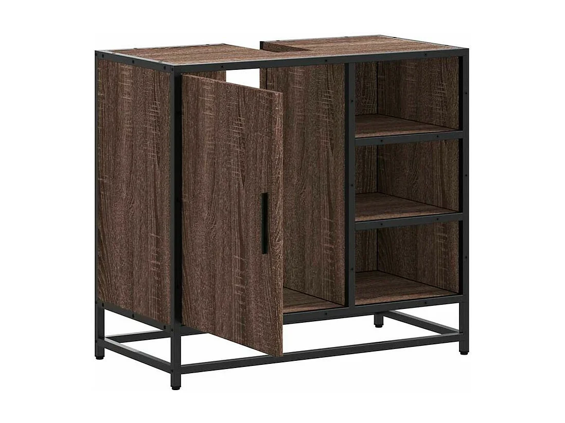 Armoire de lavabo de salle de bain chêne marron 65x33x60