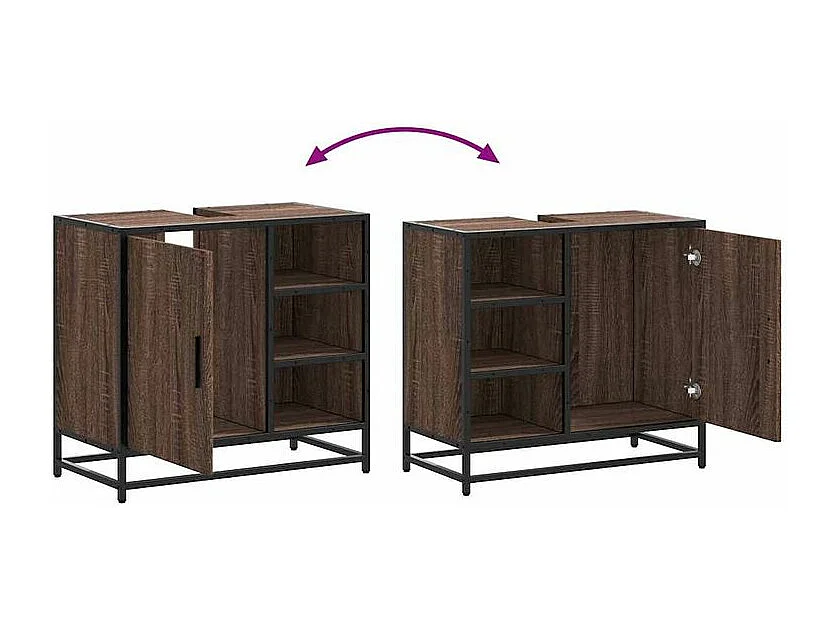 Armoire de lavabo de salle de bain chêne marron 65x33x60