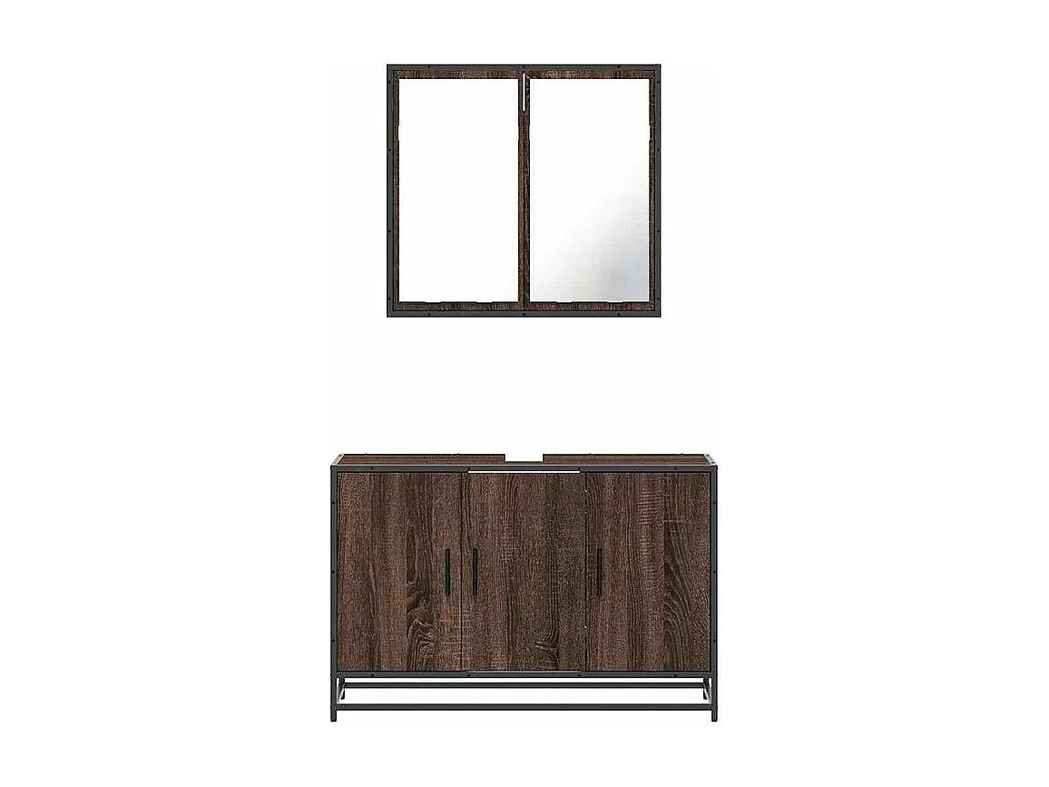 Ensemble de meubles de salle de bain 2 pcs Chêne marron