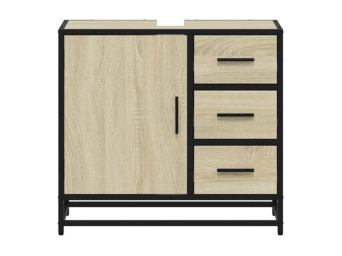 Armoire lavabo de salle de bain chêne sonoma bois d'ingénierie