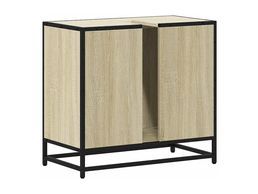 Armoire lavabo de salle de bain chêne sonoma bois d'ingénierie