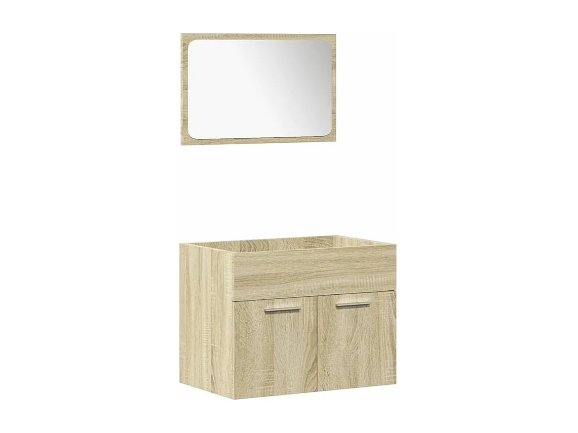 Ensemble de meubles de salle de bain 5 pcs chêne sonoma