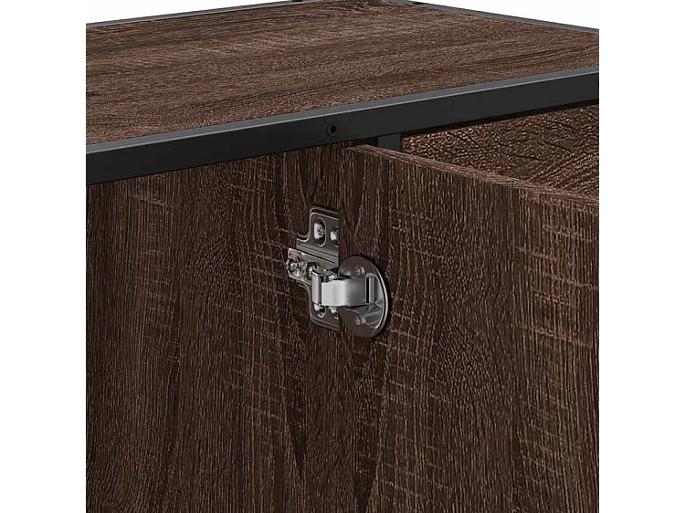 Armoire lavabo de salle de bain chêne marron bois d'ingénierie