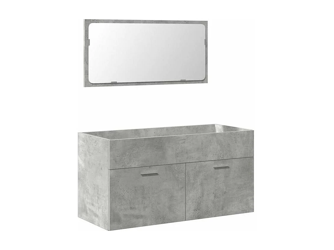 Ensemble de meubles de salle de bain 3 pcs gris béton